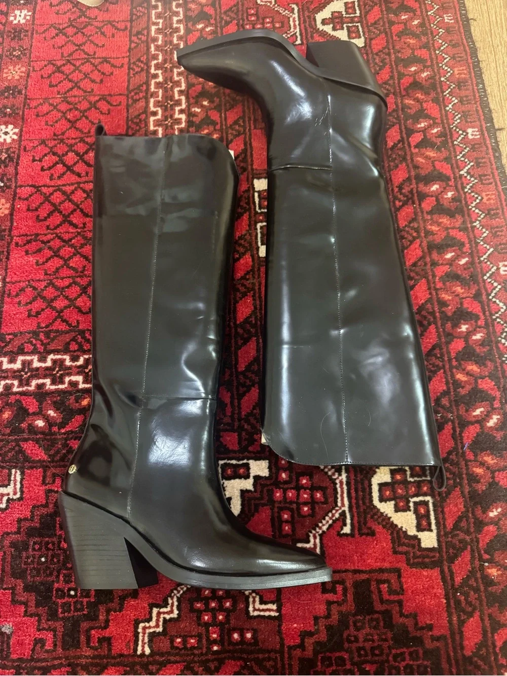 Anine Bing Tall Bekah Patent Boots NEW 37 - Picture 2 of 3